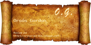 Orsós Gordon névjegykártya