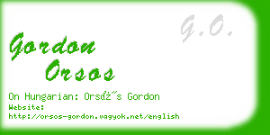 gordon orsos business card